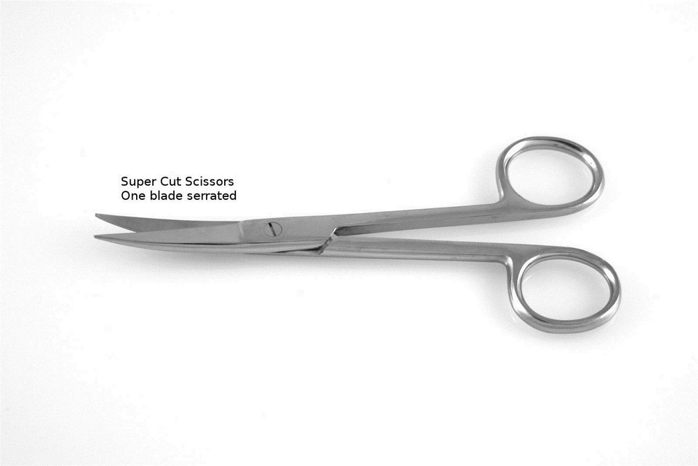 2 Super Cut Scissors 5.5" Curved Sharp-Sharp Points Dental Surgical Instruments