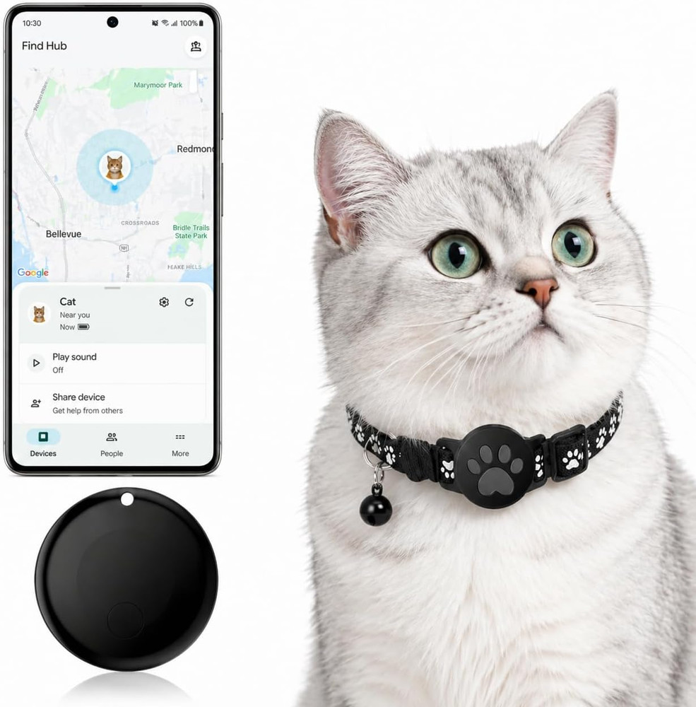 Pet Tracker,Gps Collar for Cats (Android Only) Smart Tag,Waterproof Compatible w