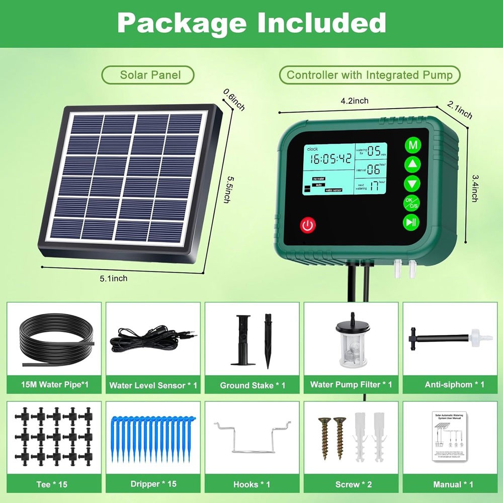 NEW HOT Solar Plant Watering System Automatic Irrigation System Kit with Timer