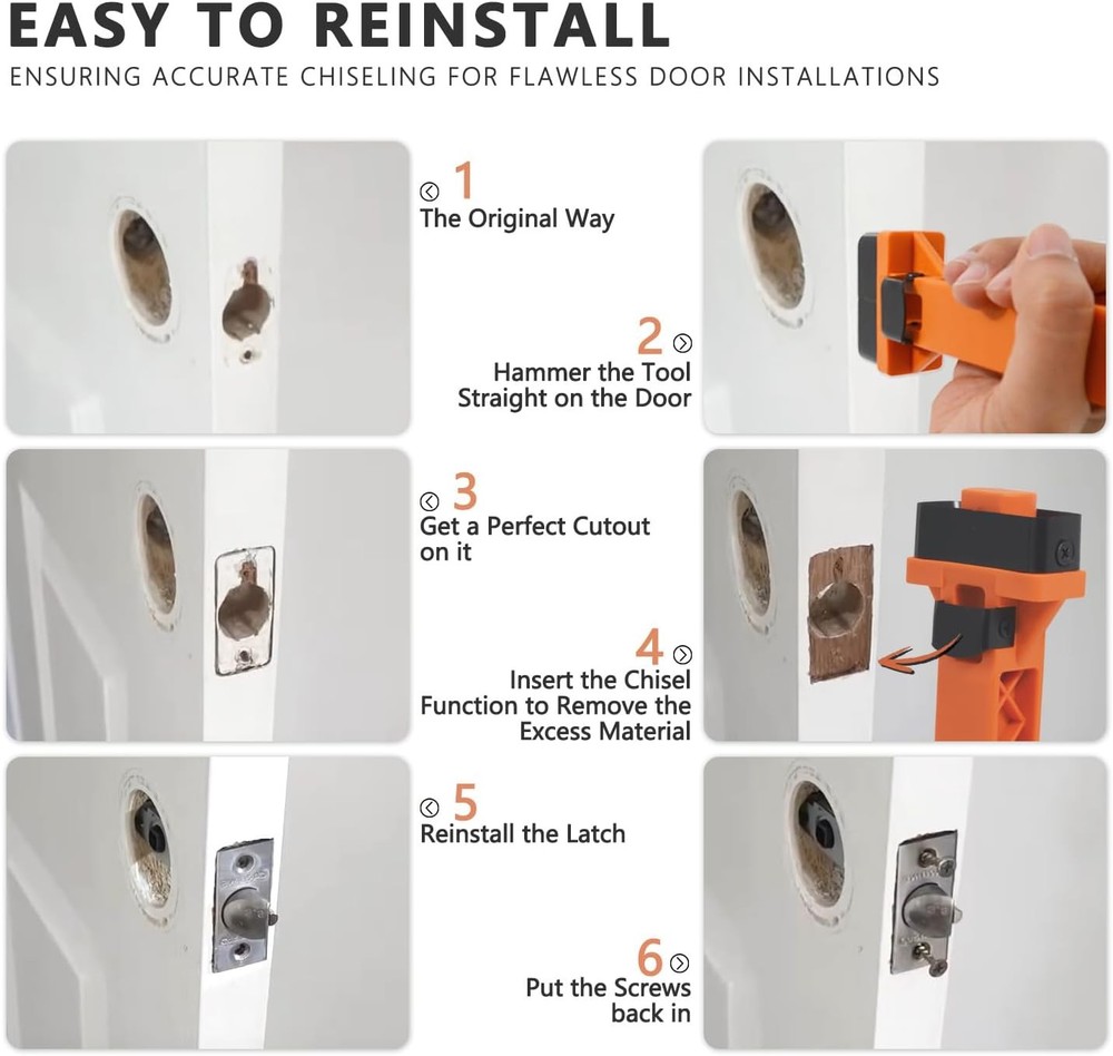 Door Latch Mortise Installation Tool for Accurate Scoring, Lock Orange