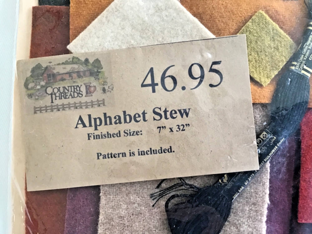 Threads That Bind "Alphabet Stew" Wool Applique Embroidery Kit #206 Complete