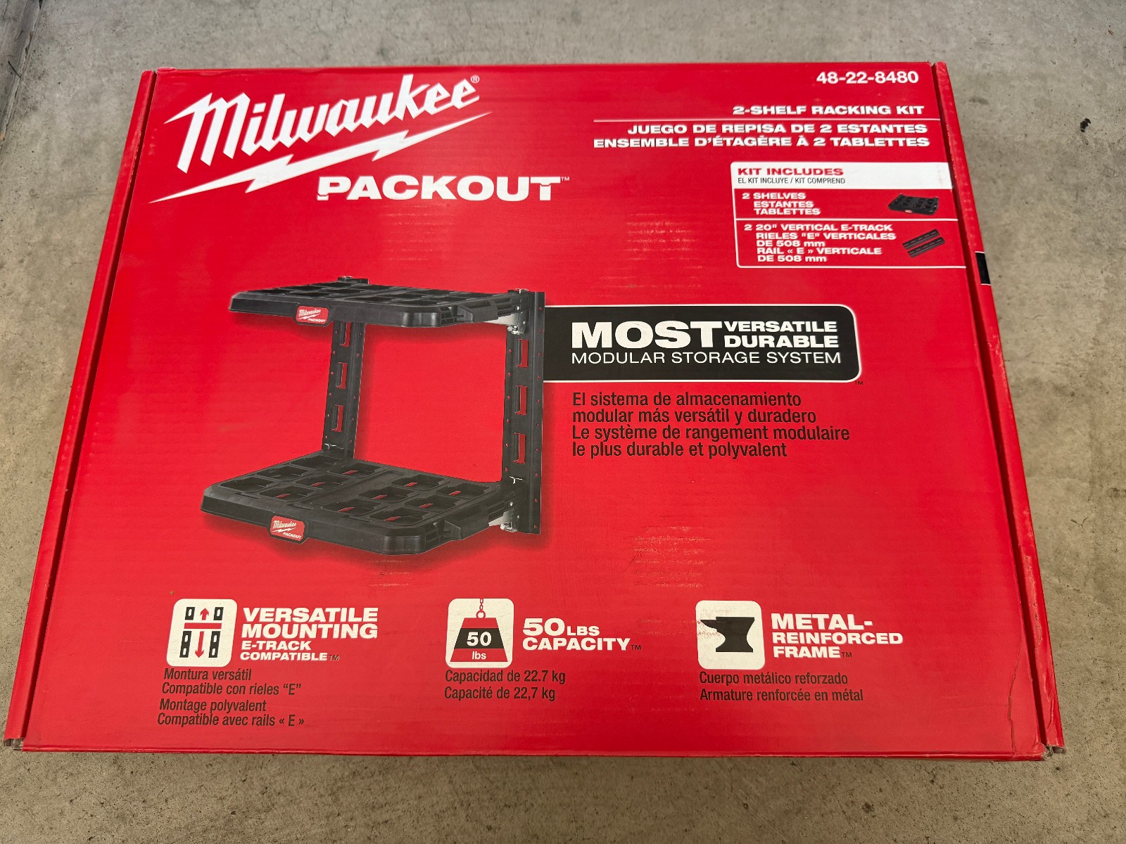 Milwaukee Tool 48-22-8480 Packout 2-Shelf Racking Kit - HEAVY DUTY
