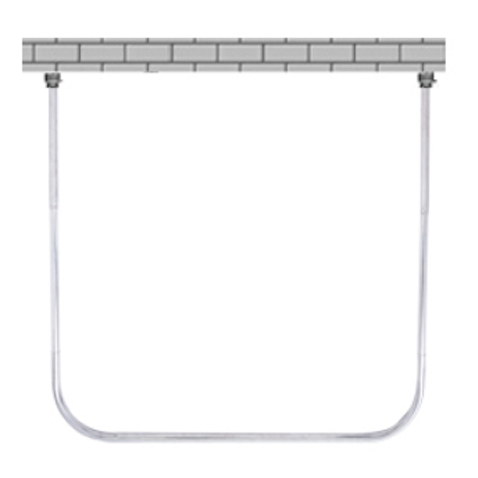 Stainless Steel Shower Curtain Rod 80-130 Cm with 9.8ft*6.6ft Curtain