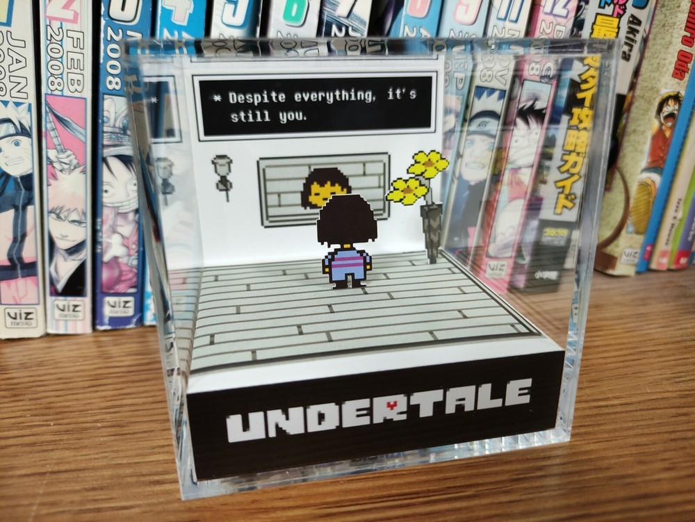 Undertale Despite Everything Handmade Diorama - Retro Gaming Cube - Fanart