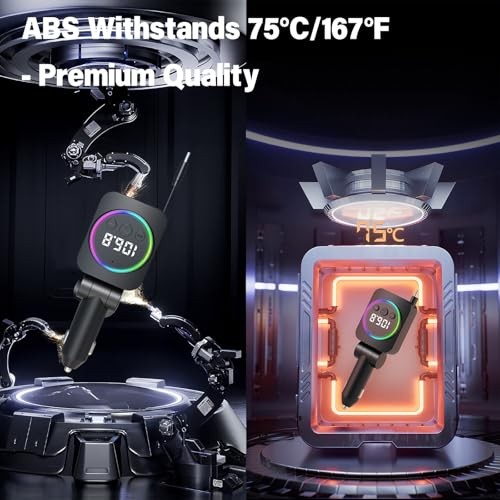 Bluetooth 5.3 FM Transmitter for Car, Bluetooth Car Adapter with 3-Port Fast