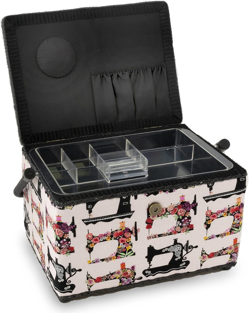 Large Sewing Basket, Pink Sewing Machines