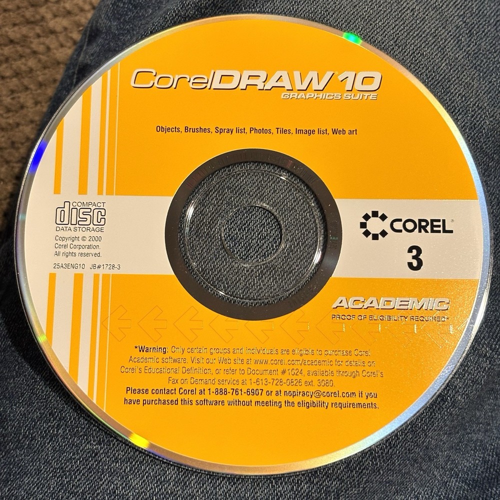 Corel Draw Graphics Suite 10 Disc 3 Only