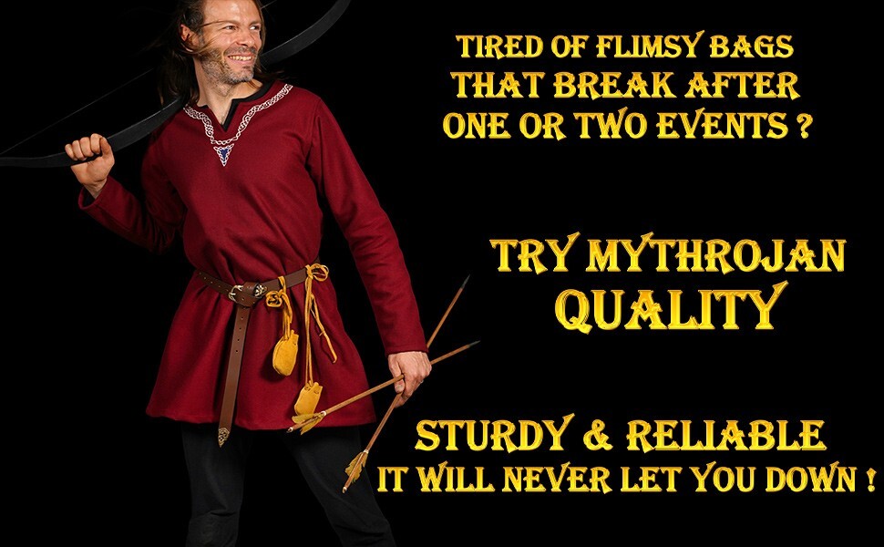 Medieval Belt Pouch Drawstring Viking Suede Leather Handmade Bag Set of 2 Yellow