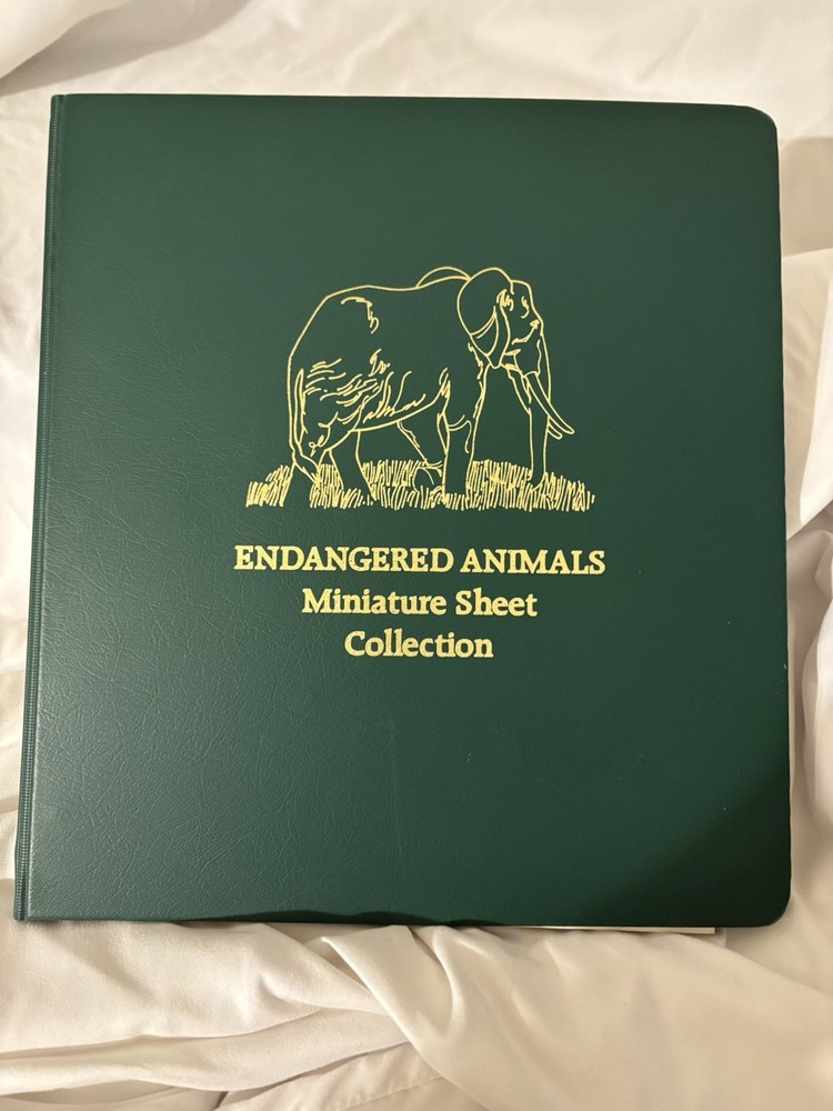 Vintage Endangered Animals Miniature Sheet Collection Stamps Republic Of Guinea