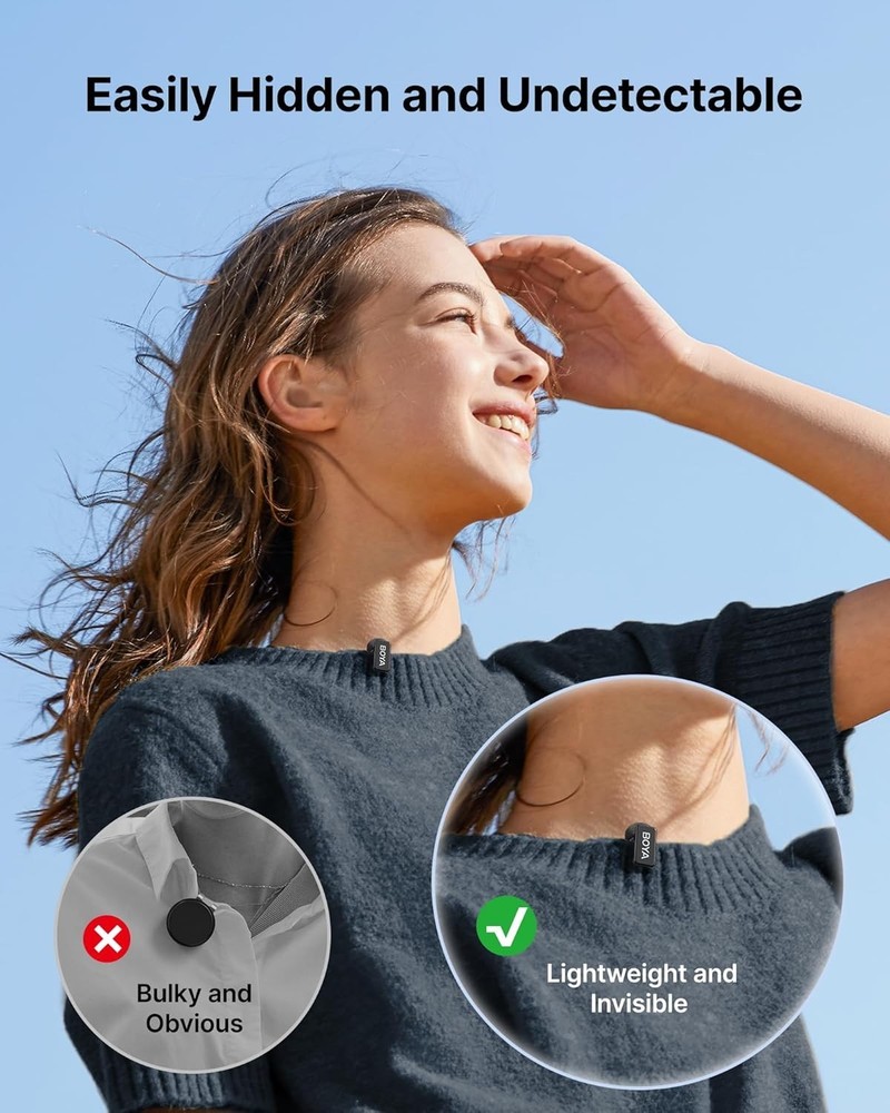 mini 2 Wireless Lavalier Microphones for iPhone 15/16/17 & Android, AI Noise Can