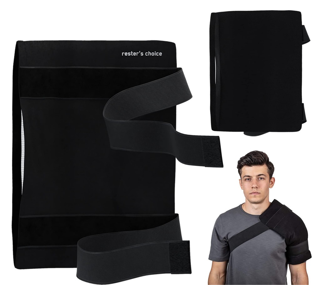 Rester's Choice Ice Pack Wrap Holder with Adjustable Straps for Large, Black