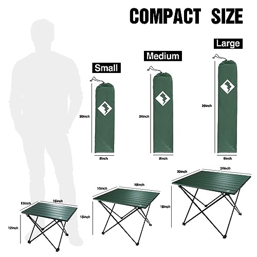 Portable Camping Side Table, Ultralight Aluminum Folding Beach Table with