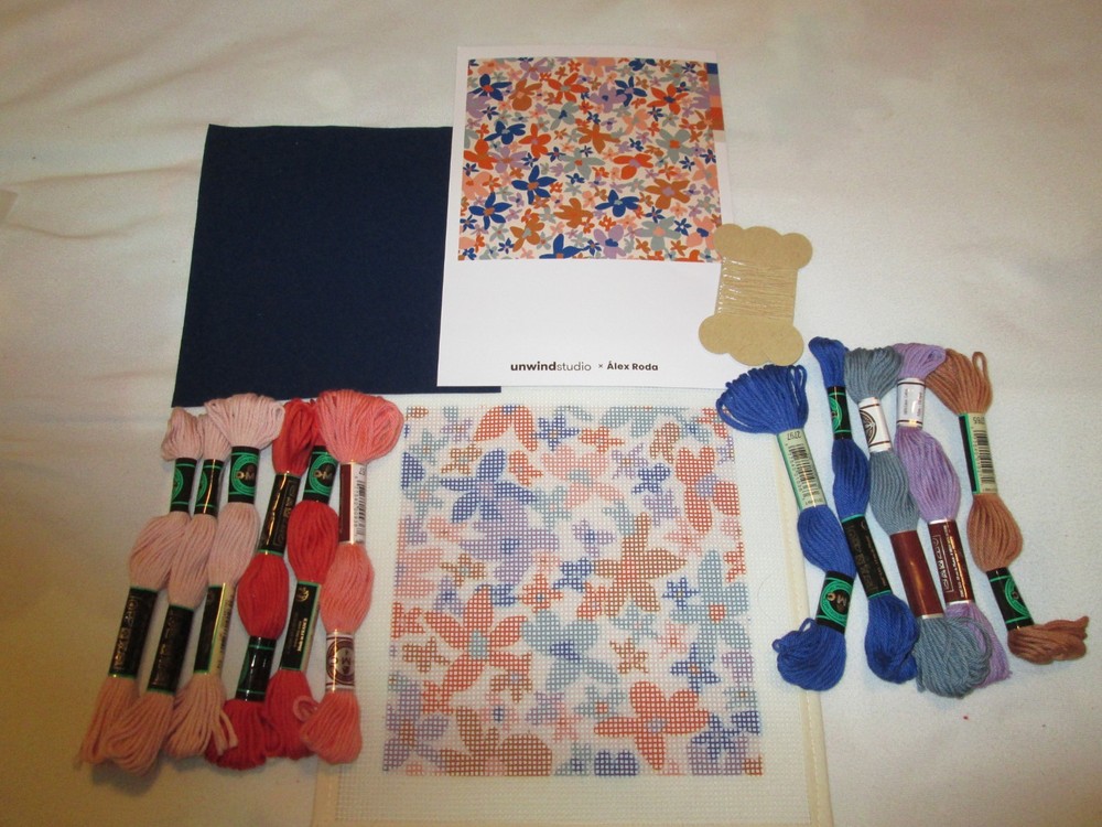 FLORAL EYEGLASS KIT-UNWIND STUDIO-NEEDLEPOINT KIT
