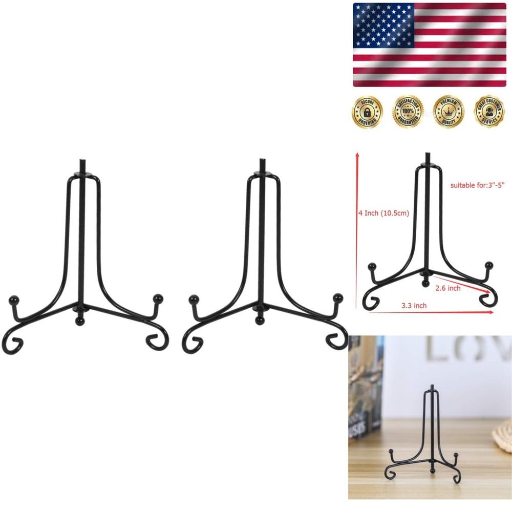 Versatile 2-Pack Iron Display Stands - Perfect for Home and Gallery Use