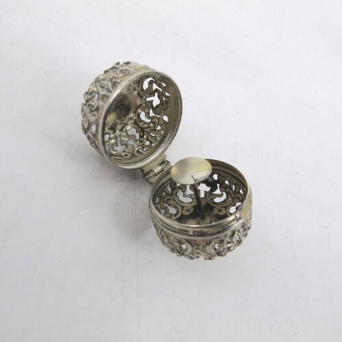 Sterling Silver Thimble Holder Case Pierced Scrolls NO MONOGRAM