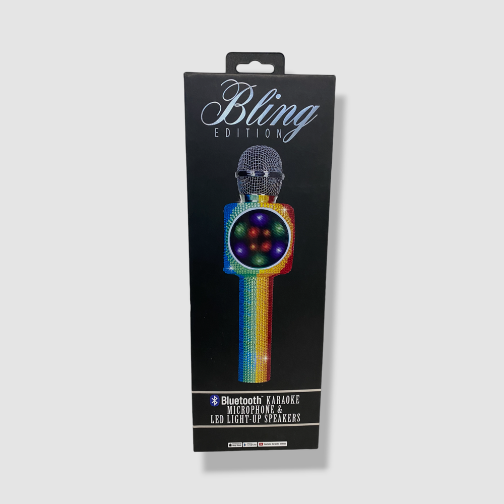 Wireless Express Pink Rainbow Bling Edition Karaoke Microphone/Bluetooth Speaker