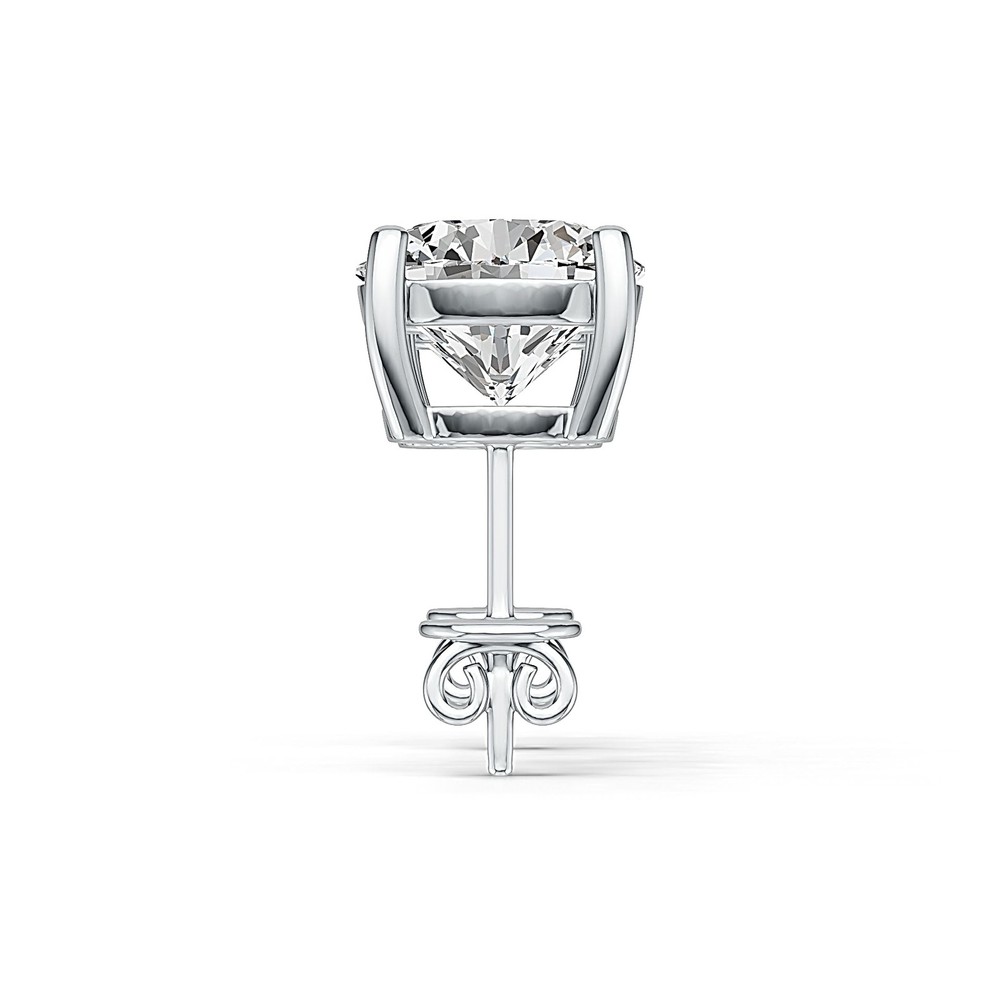 Sterling Silver Semi Mount Earrings Setting Round RD 8x8mm Simple Stud