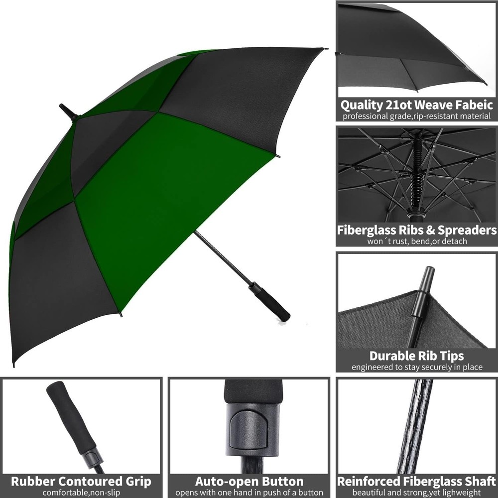 Oversize Double Canopy Golf Umbrella Waterproof 68 Inch