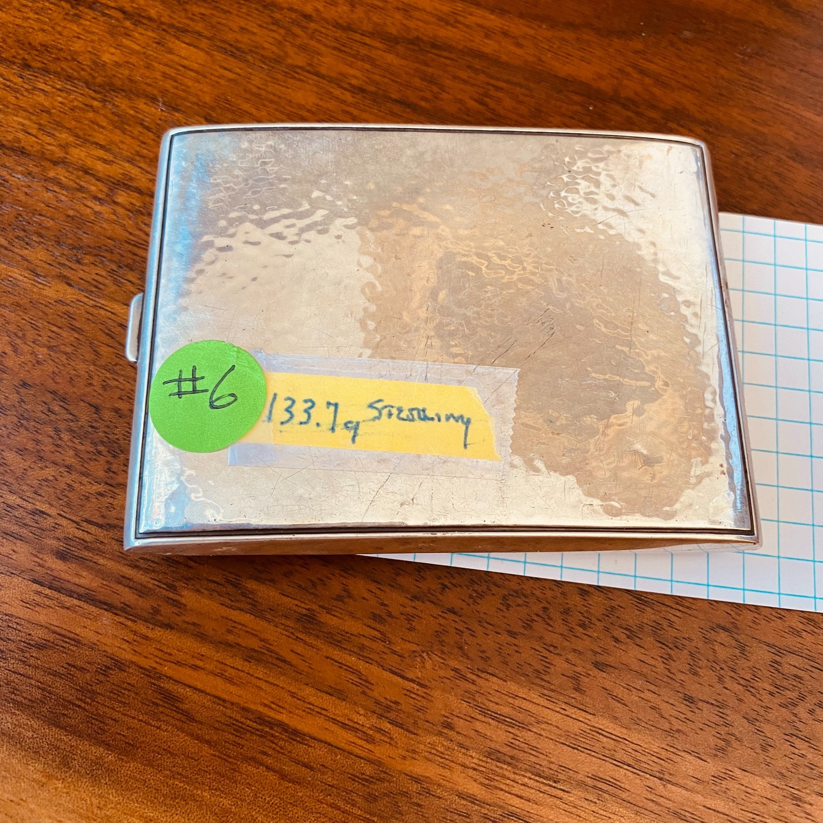 STERLING SILVER CIGARETTE CASE, HEAVEY WEIGHT