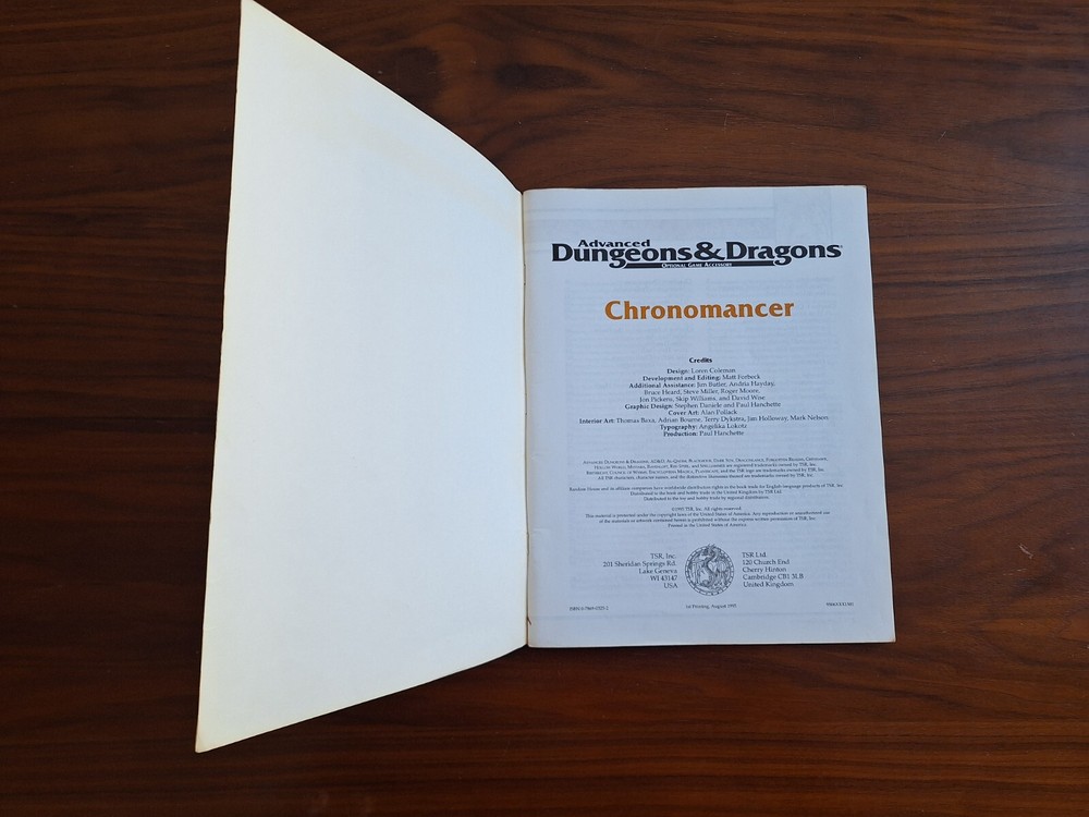 AD&D Dungeons & Dragons D&D - Chronomancer Guide 9506
