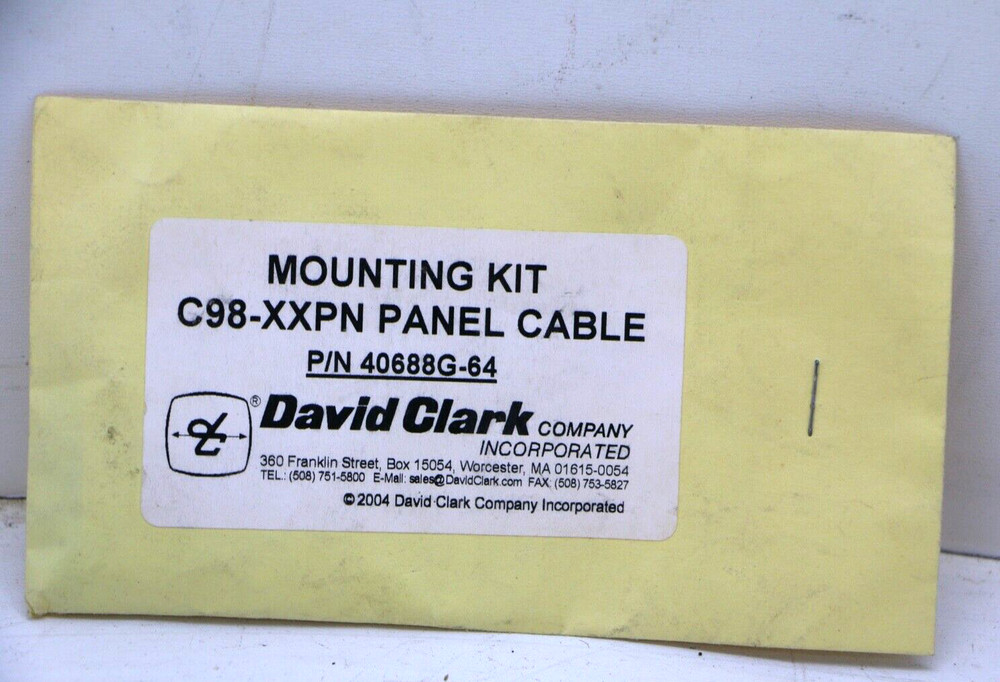 # 40688G-64 David Clark Model C98-XXPN Panel Cable Mounting Kit