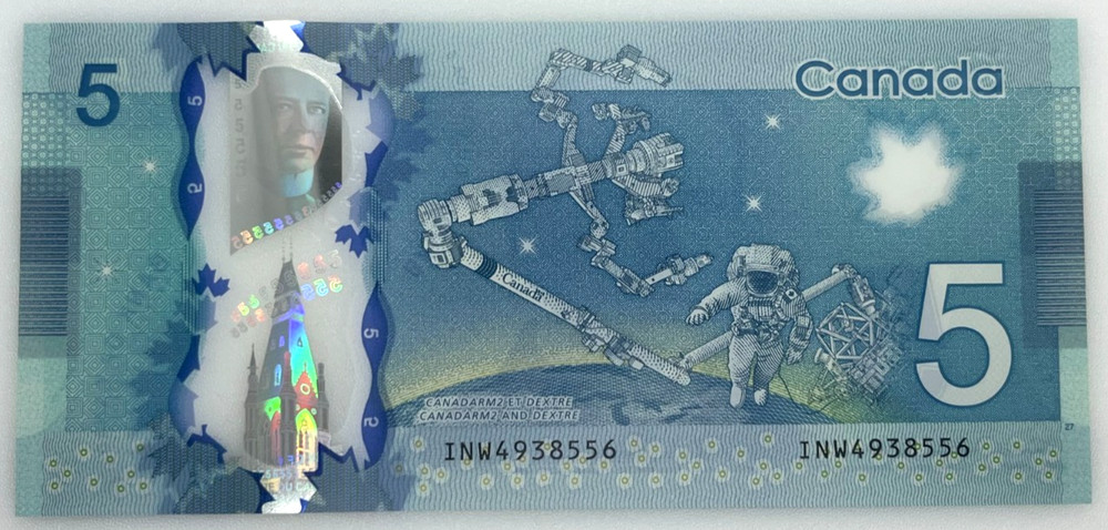 Banknote - 2013 Canada $5 Five Dollar Polymer, P106, Rogers / Macklem, UNC