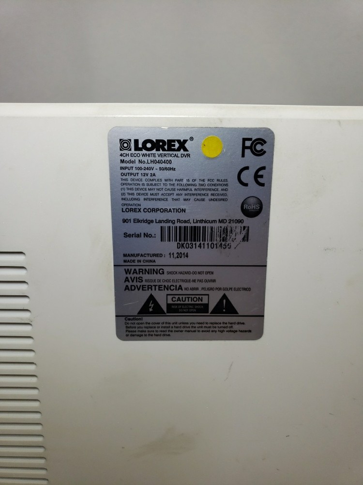Lorex LH040400 DVR - Device Only, Some Cables & Manual