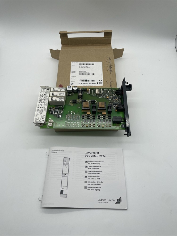 Endress & Hauser FTL375P Nivotester Insert Card