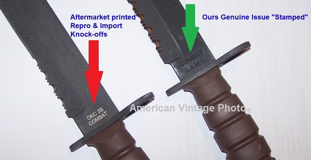 Vintage OKC3S Knife USMC Marine Corps Bayonet Ontario Knife Co & MOLLE Sheath