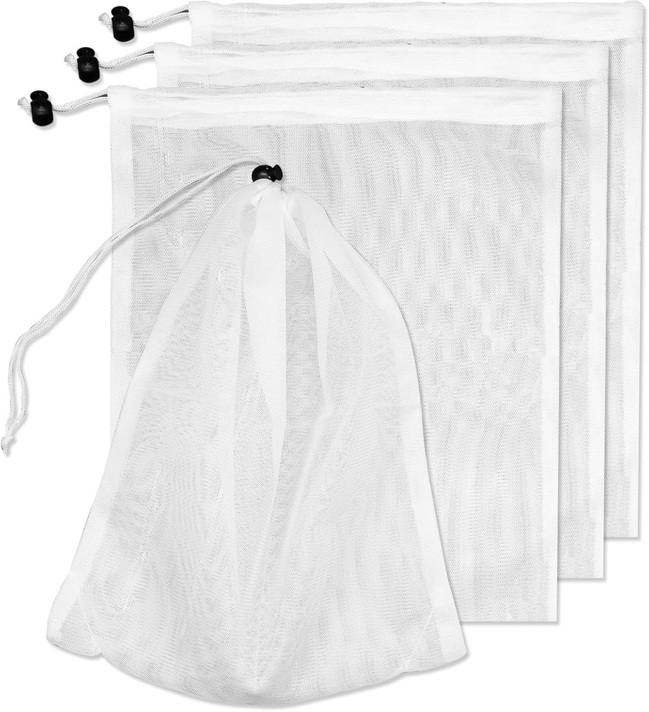 4Pcs Pool Vacuum Mesh Bag Replacement Fine Mesh Leaf Net Bag with Locking Cord