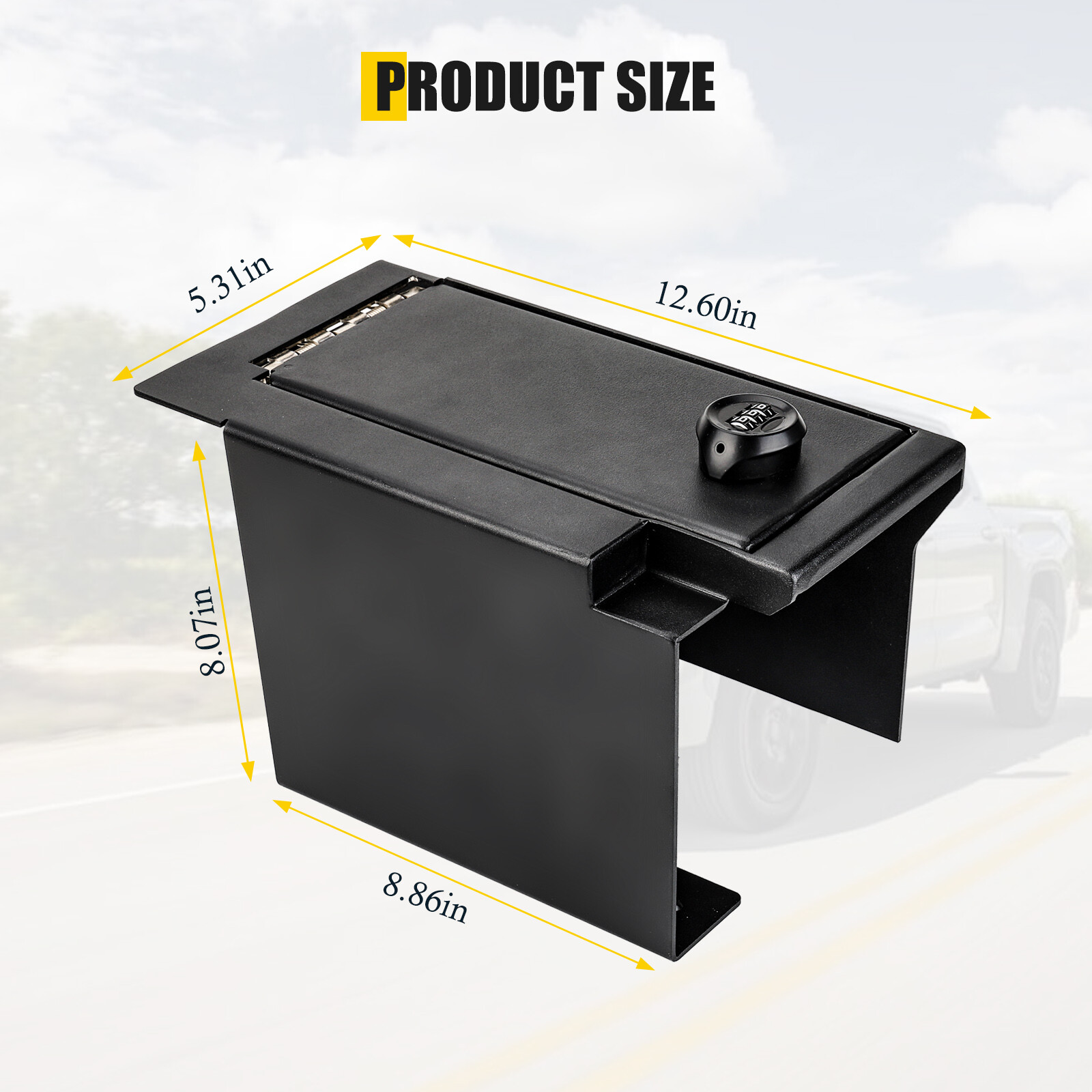 Fits Toyota 2022-2025 Tundra & Sequoia Center Console Safe Half Cabinet Storage.