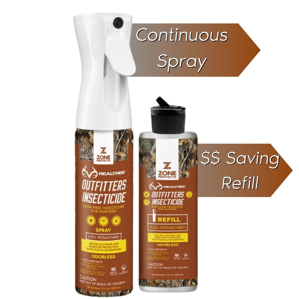 Zone Realtree Outfitters Permethrin Insecticide; Spray-Refill Bundle; Save $$