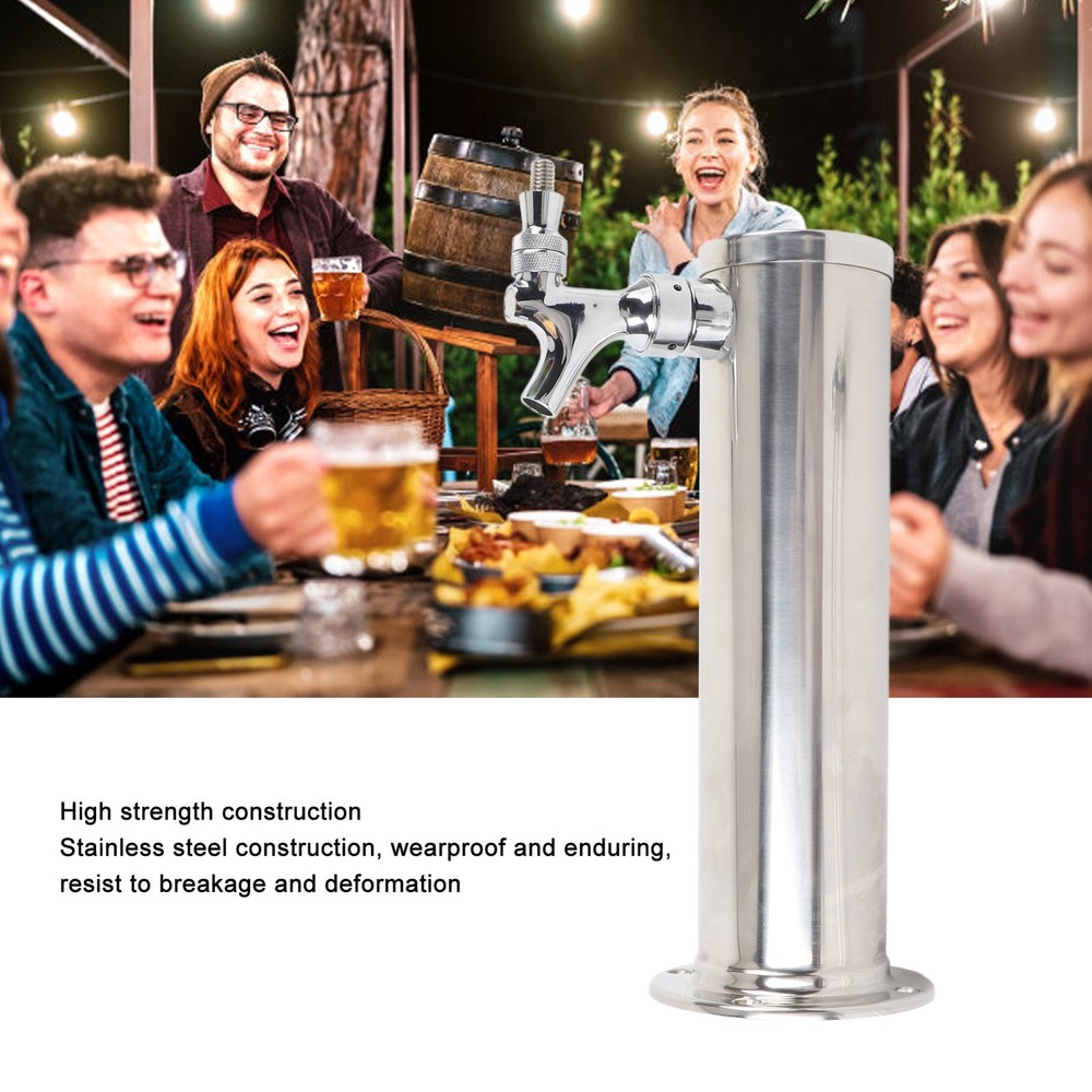 Column Draft Beer Tower Dispenser Kit Single Tap Stainless Draft Beer Tower