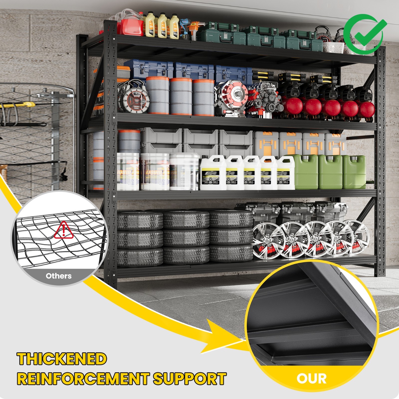 Heavy Duty 79" Garage Shelving Unit, 7000 lb Capacity Steel Rack for Warehouse S