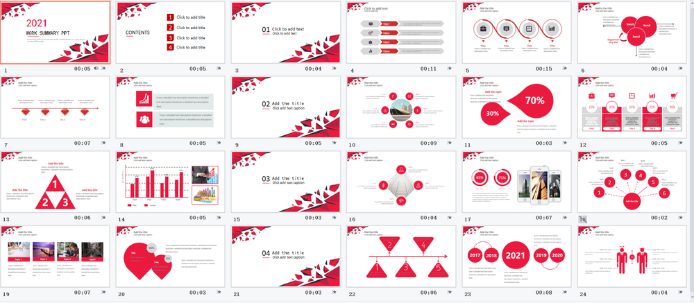 Professional PowerPoint edited Template-Business Summary Modify easily 24 pages