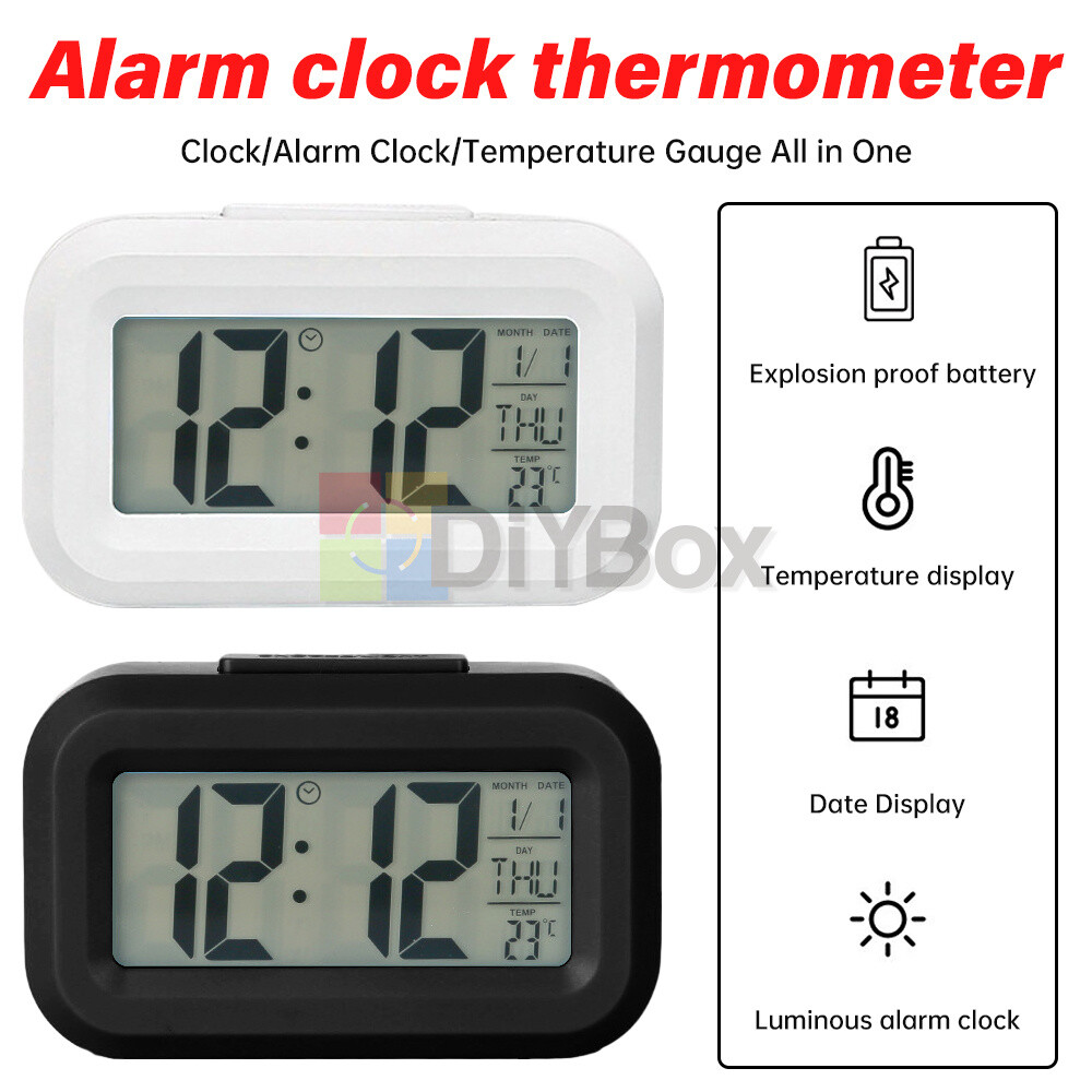 Mini Electronic Clock Time Lightweight Thermometer Alarm Clock Temperature Meter