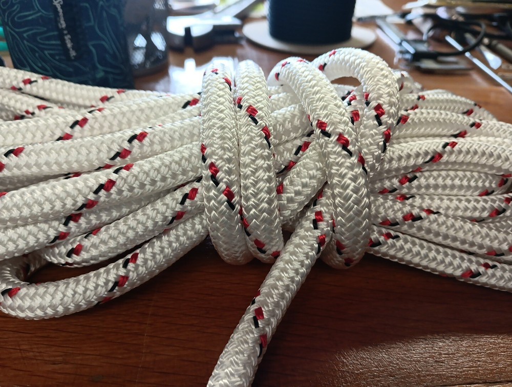 7/16" x 96 ft. Double Braid-Yacht Braid Polyester Made in USA.