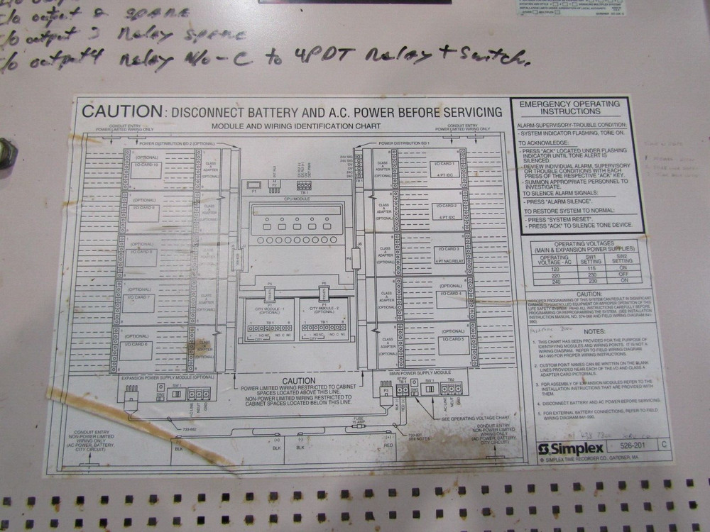 💥SIMPLEX 4005 FIRE ALARM CONTROL PANEL 120/240 VAC 4005-9101