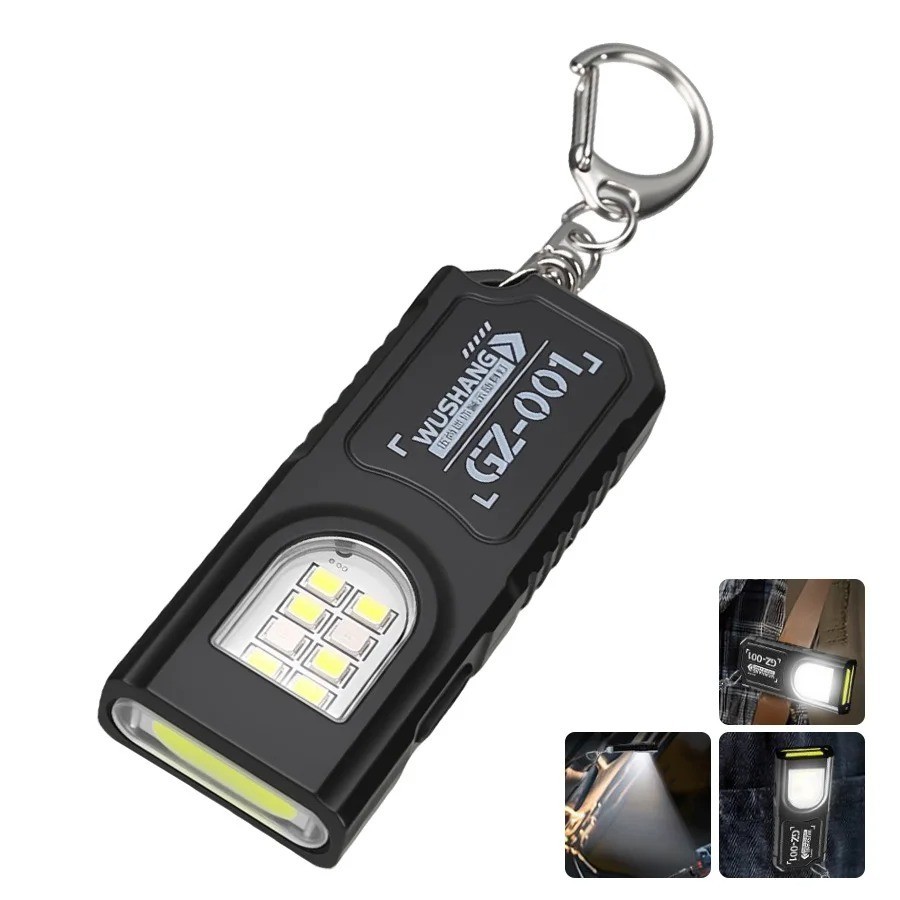 Powerful Mini LED Keychain Flashlight USB Rechargeable Waterproof EDC SOS Light