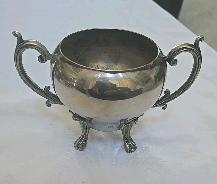 Silverplater 4pc Silverplate Footed (MMC) Vintage Tea Set