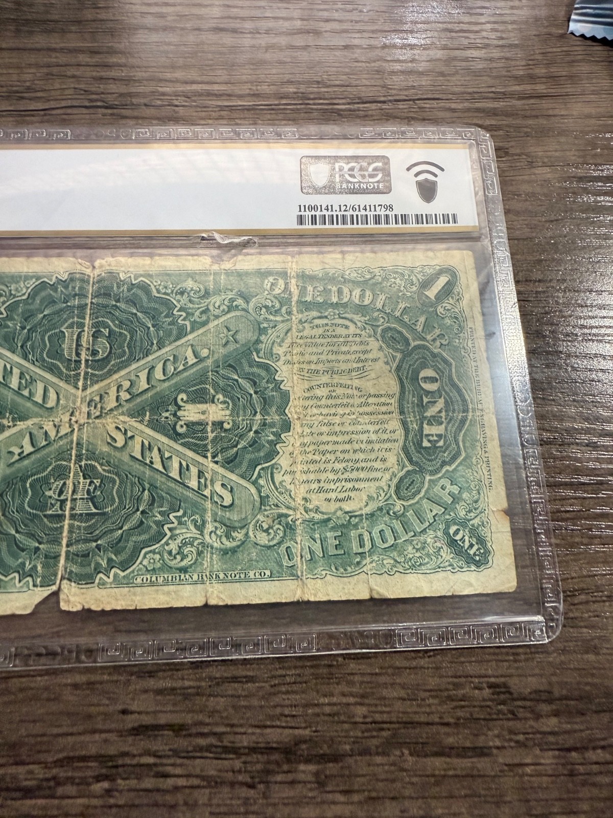 1880 U.S 1 Dollar Bill Note * Large Brown Seal! PCGS F12 * Very Rare * Awesome