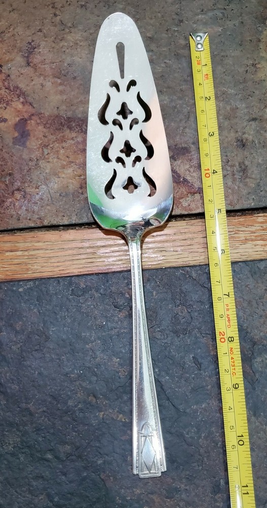 NSC ART DECO PATTERN SEVENTEEN SILVERPLATED PIE🥧 PASTRY & CAKE 🍰 SERVER