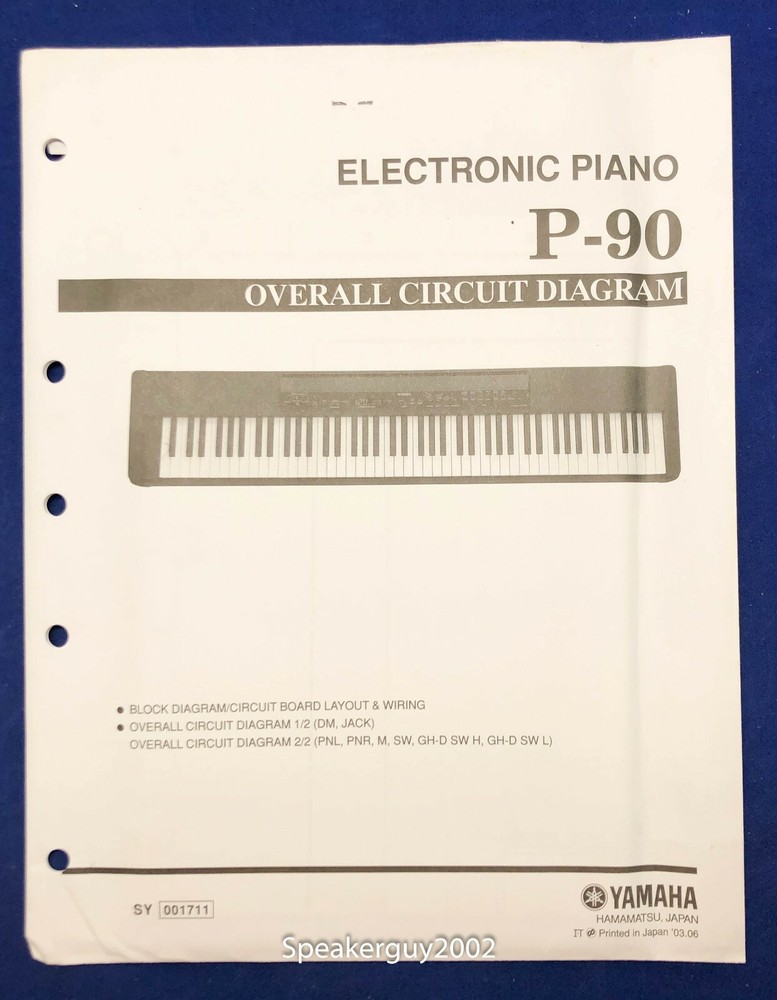 Yamaha Electronic Piano Circuit Diagram / P-90
