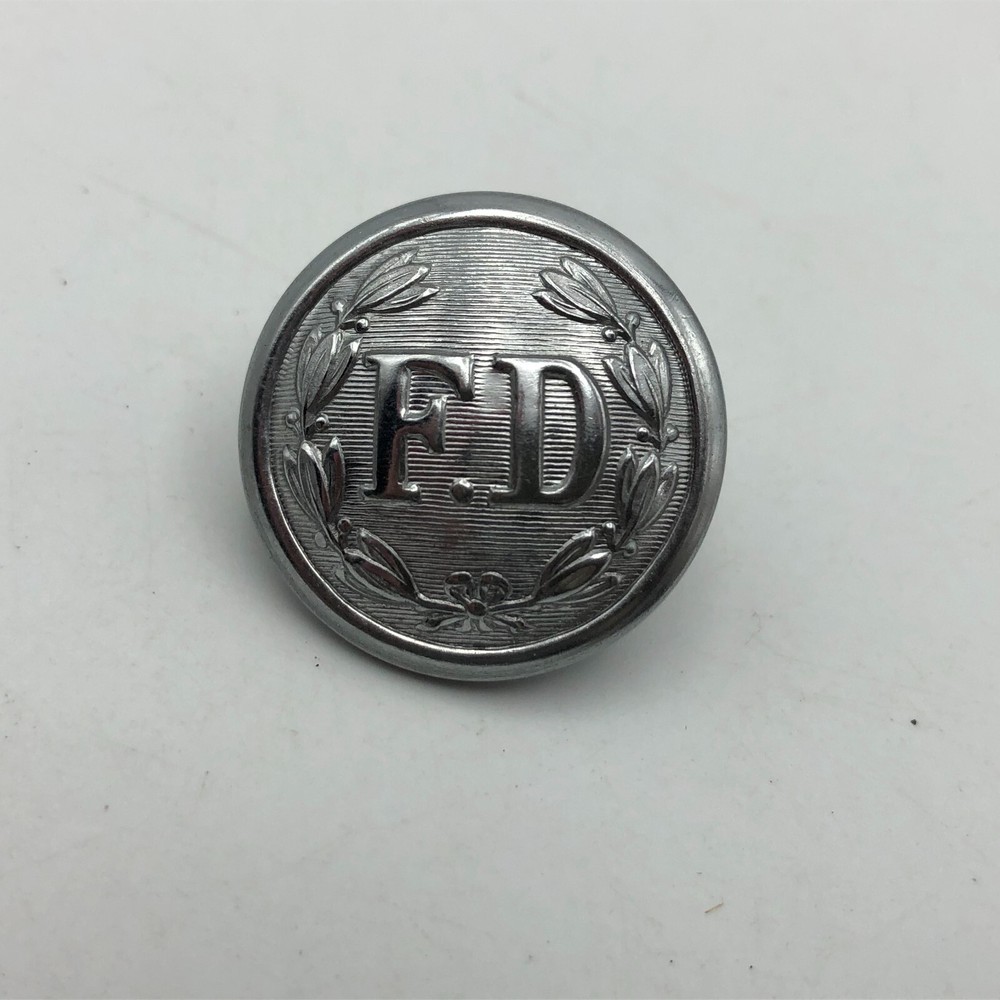 FD Fire Department Uniform Button Superior Quality England Obsolete Vintage 1"