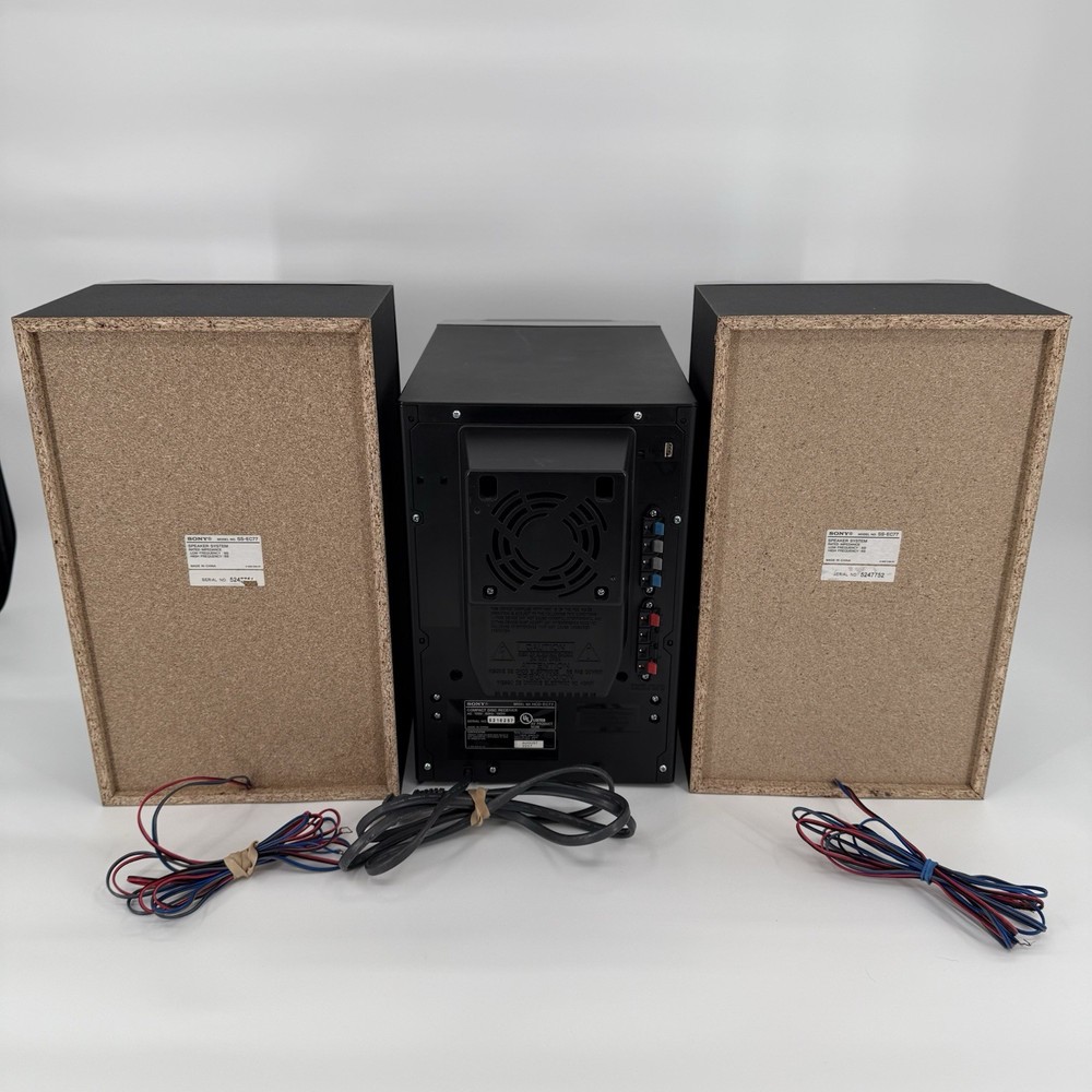 Sony MHC-EC77 3 CD Changer Mini Hi-Fi Component System W/ Speaker Pair TESTED
