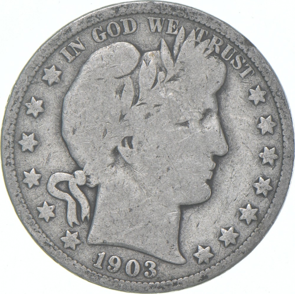 1903 Barber Half Dollar Average Circ 90% Silver