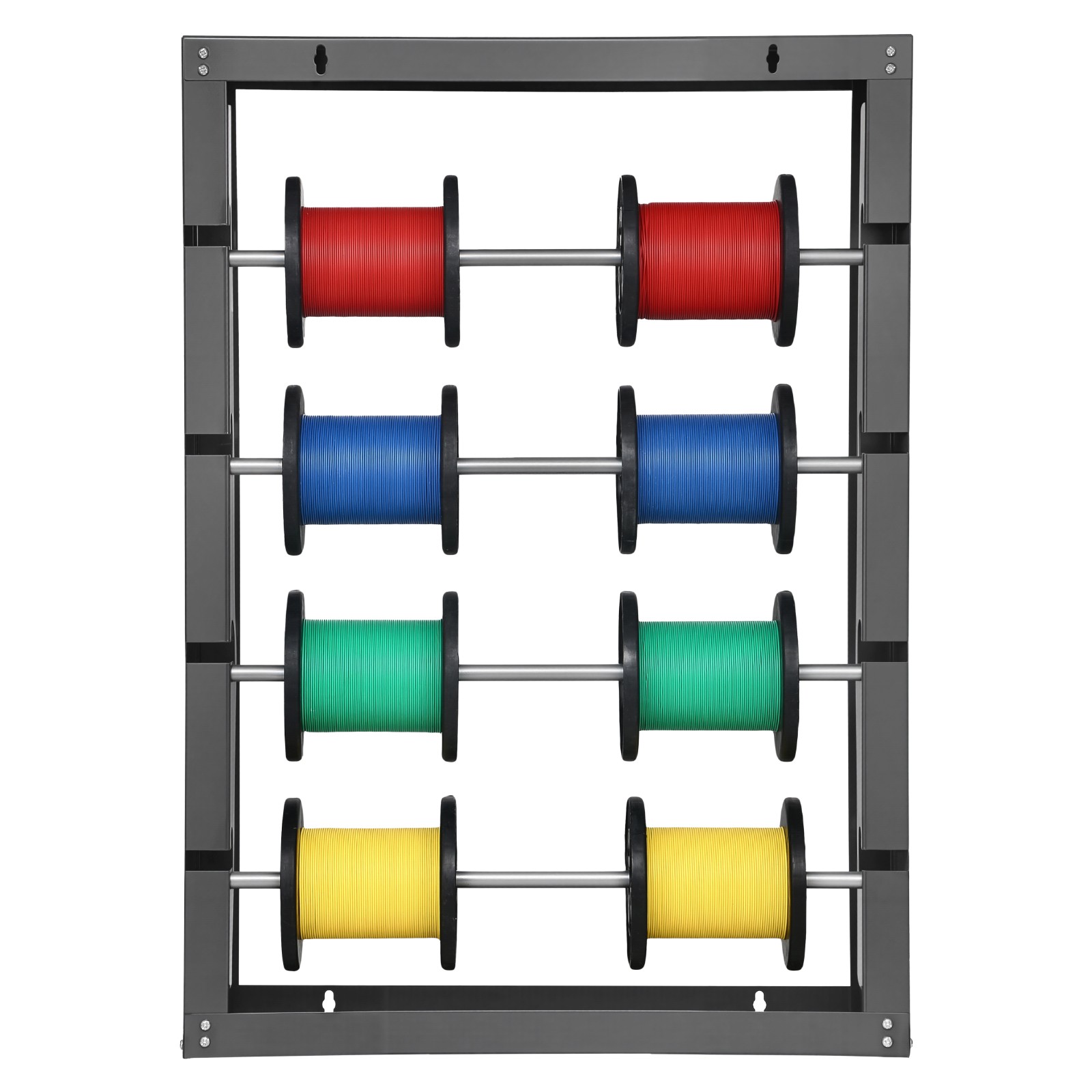 VEVOR Wire Spool Rack 4Adjustable Rods Spool Holder Wall Mounted 150lbs Capacity