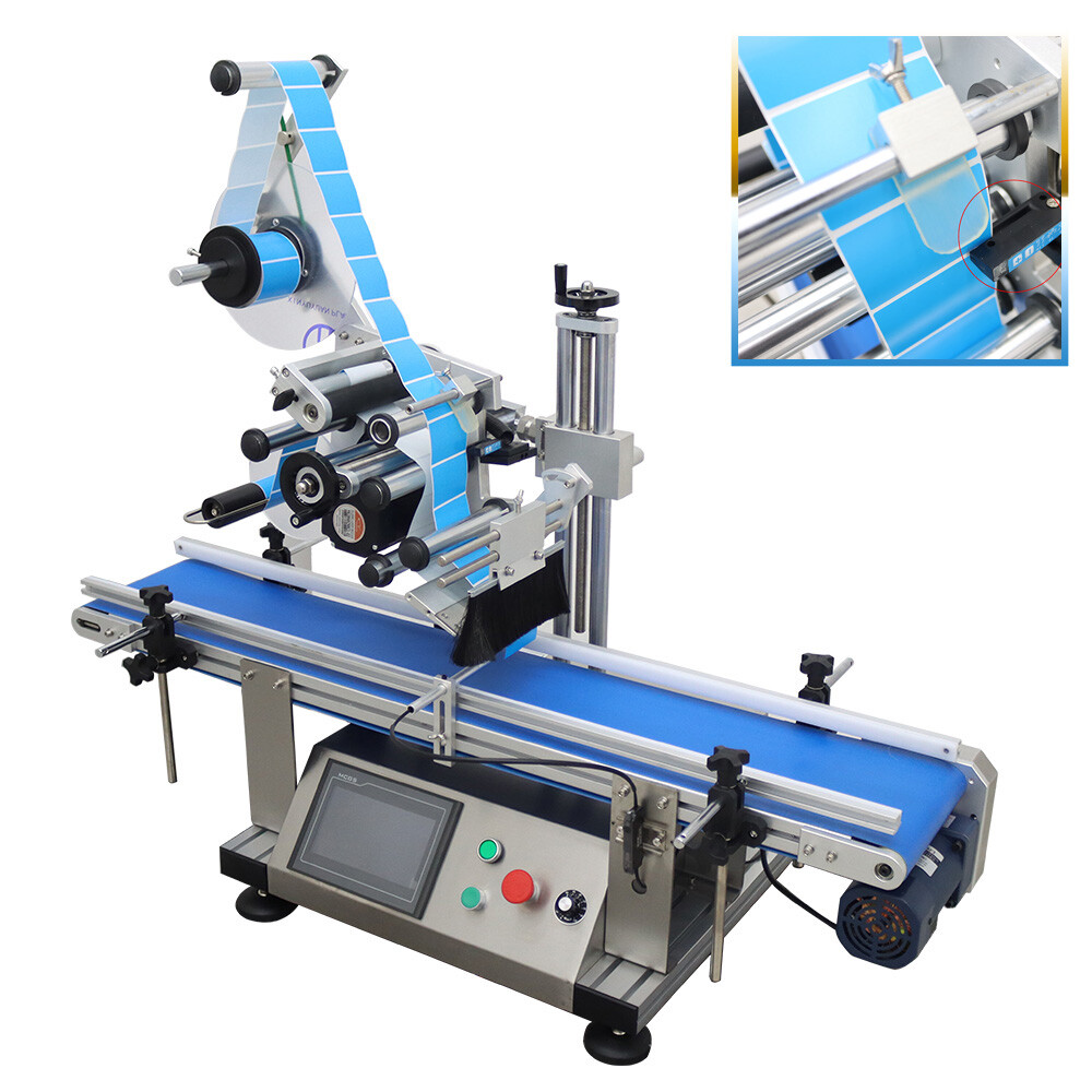 Automatic Desktop Conveyor Table Plane Labeling Machine Label Applicator 110V