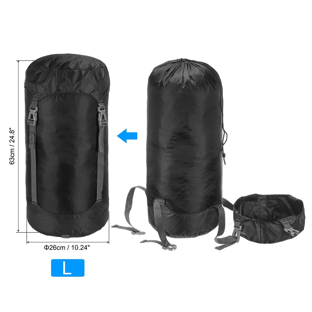 Compression Stuff Sack, 25L L Size Waterproof Sleeping Bag, Black