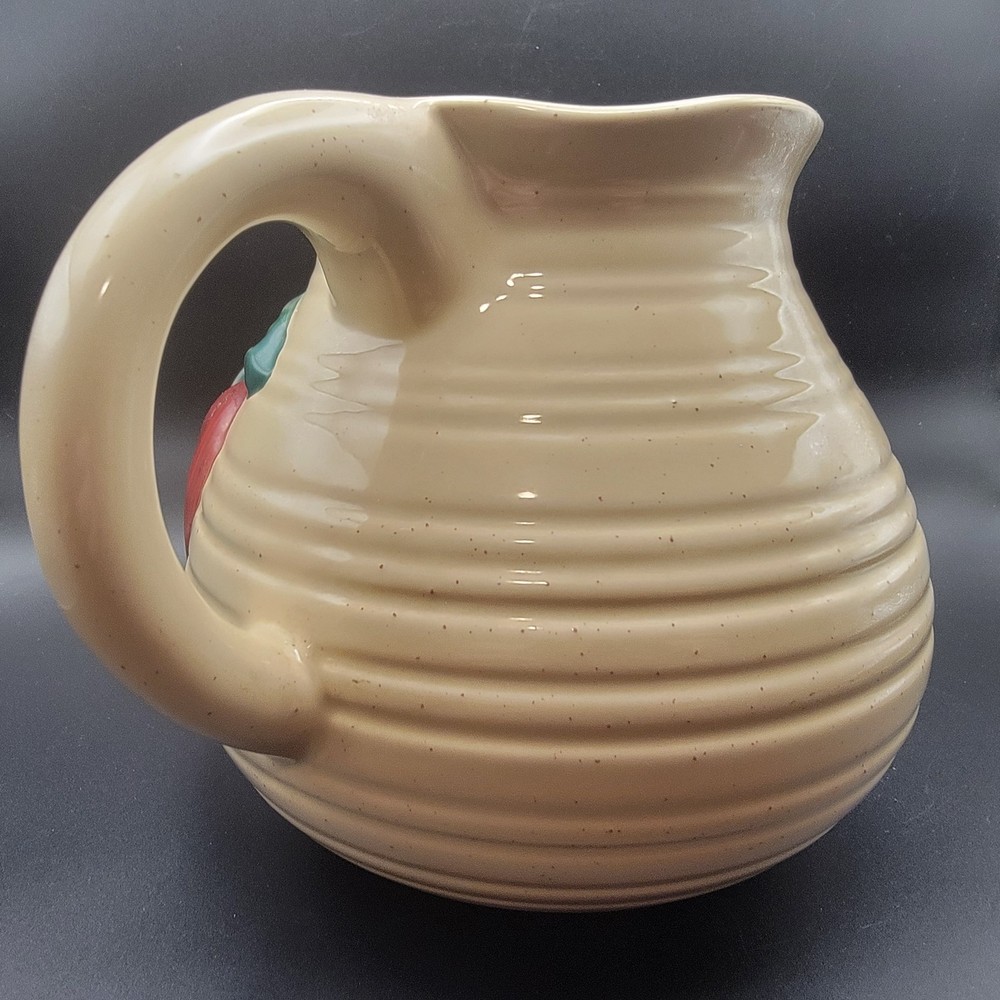 Stoneware Pitcher With Handle Beige 3D Apple Design